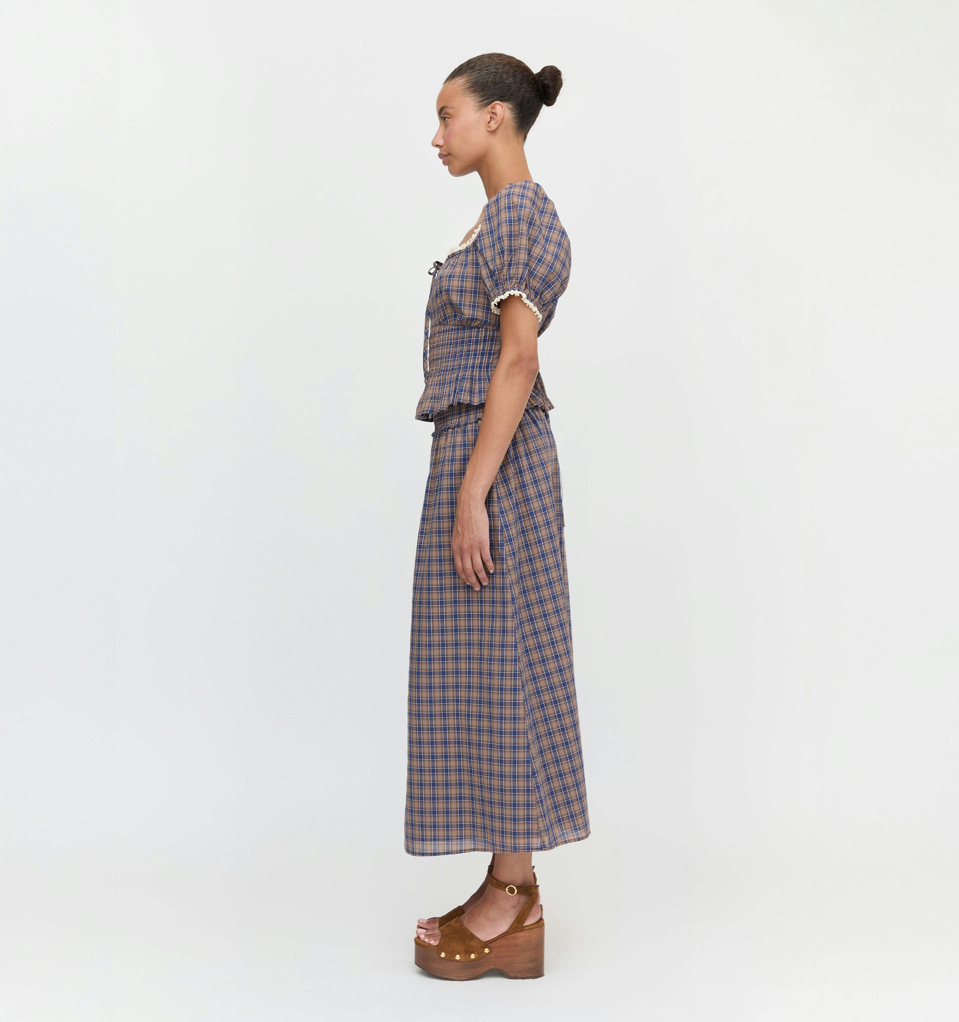 The Paulina Top - Brown Spencer Plaid