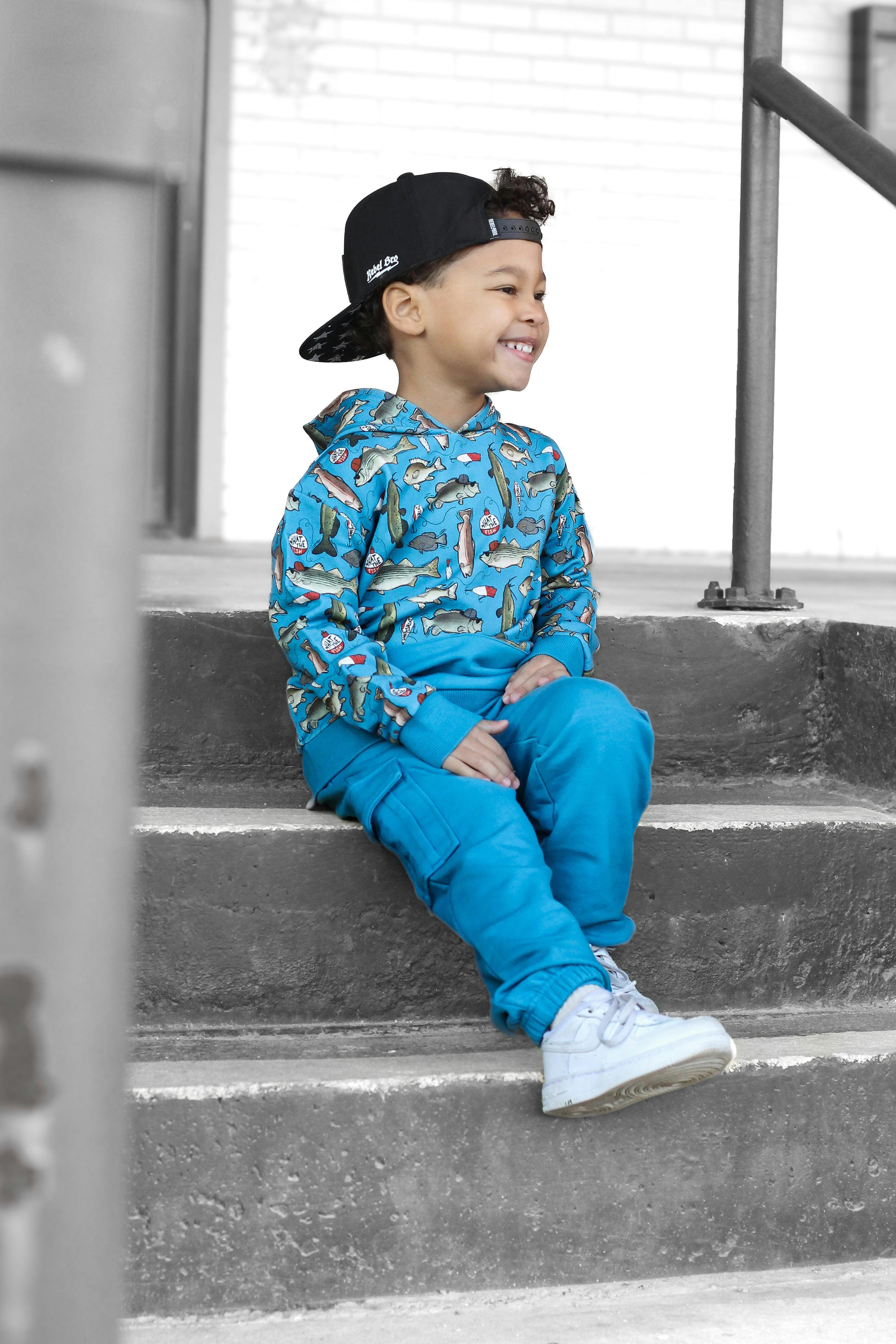 Wishin I Was Fishin' Blue Jogger Set