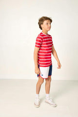 red/white ballpark stripe practice shirt