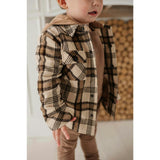 Hooded Shacket Pink Plaid