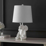 Kairi 21" Modern Shabby Chic Resin/Iron Happy Elephant LED Kids' Table Lamp with Phone Stand