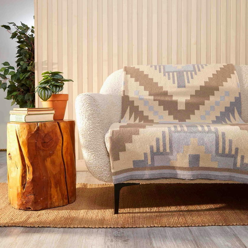 Cotton Sustainable Knit Throw Blanket | New Horizon