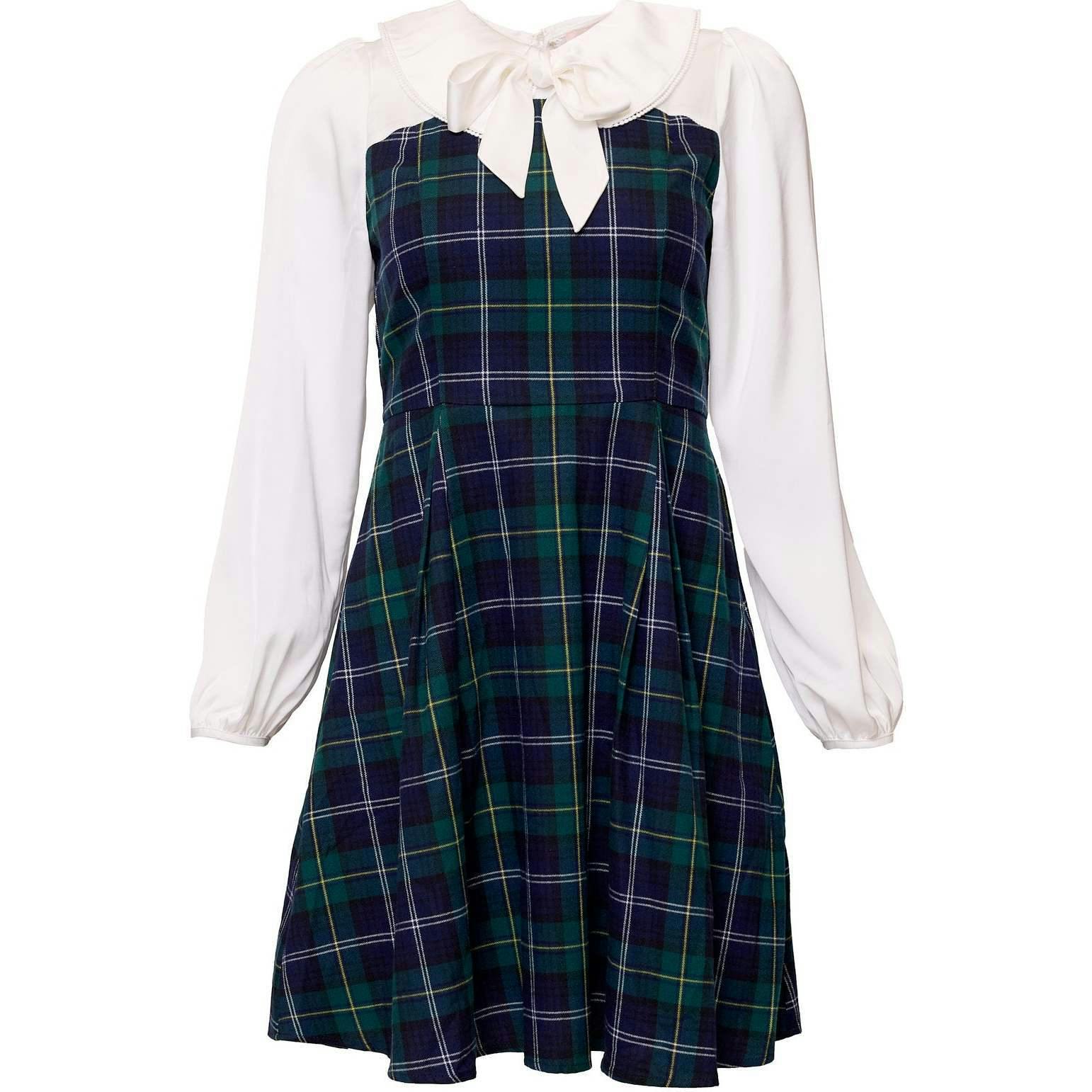 Tawny Dress in Nocturne Plaid