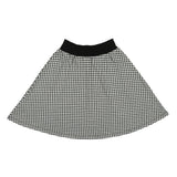 Soft Gingham Ribbed Waist A-Line Short Skirt