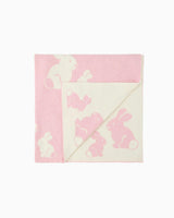 Knitted Bunny Blanket in Pale Pink