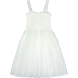 Angel Smocked & Embroidered Tulle Girls Occasion Dress