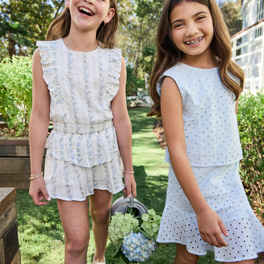Cleo Dress Light Aqua Eyelet