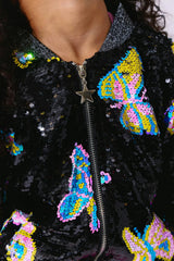 Magic Butterfly Sequin Bomber