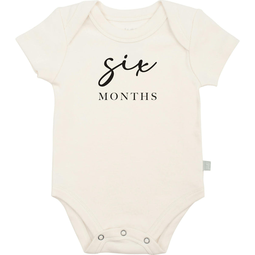 graphic bodysuit | six months milestone charcoal