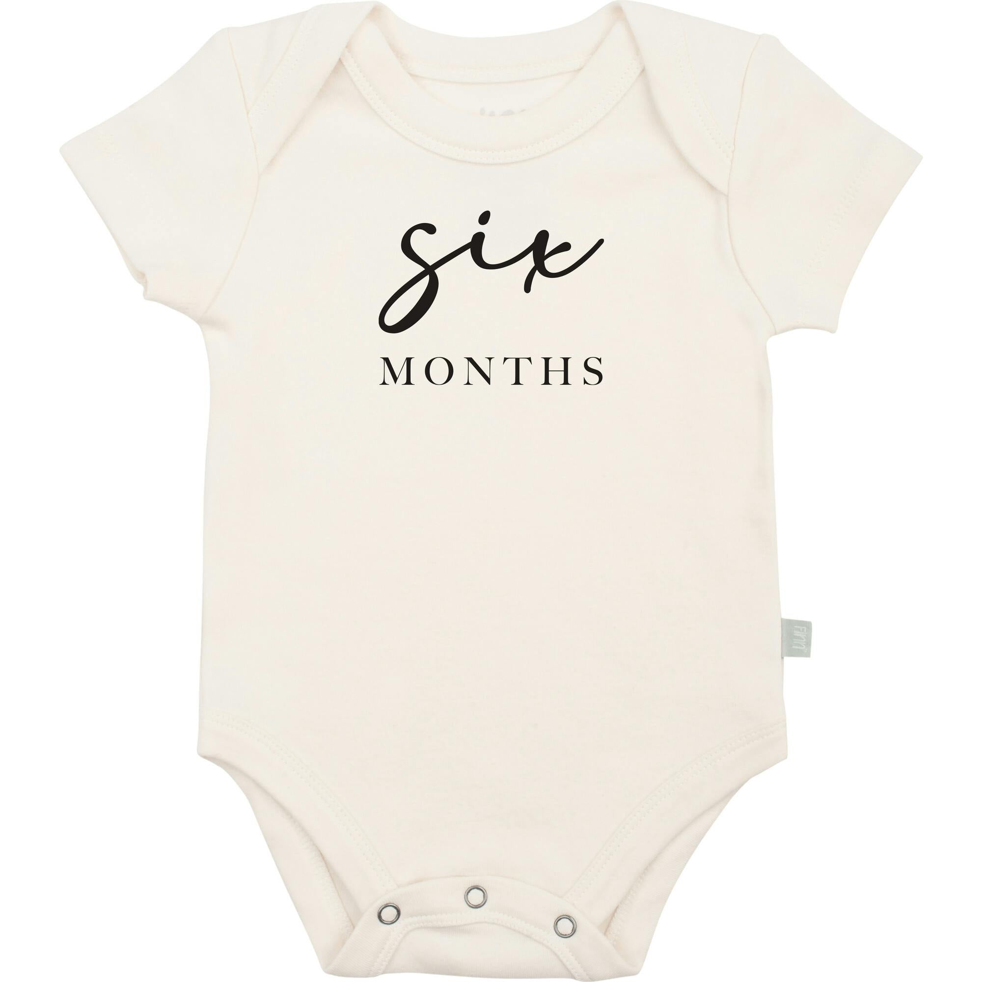 graphic bodysuit | six months milestone charcoal