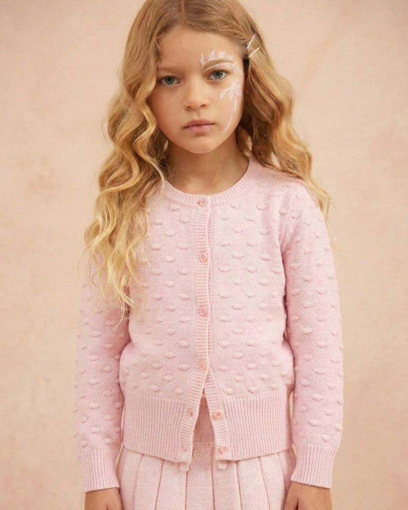 Popcorn Knit Cardigan | Blush