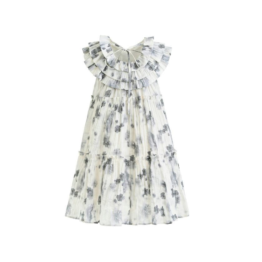 Ivory Floral Short Sleeve Dress