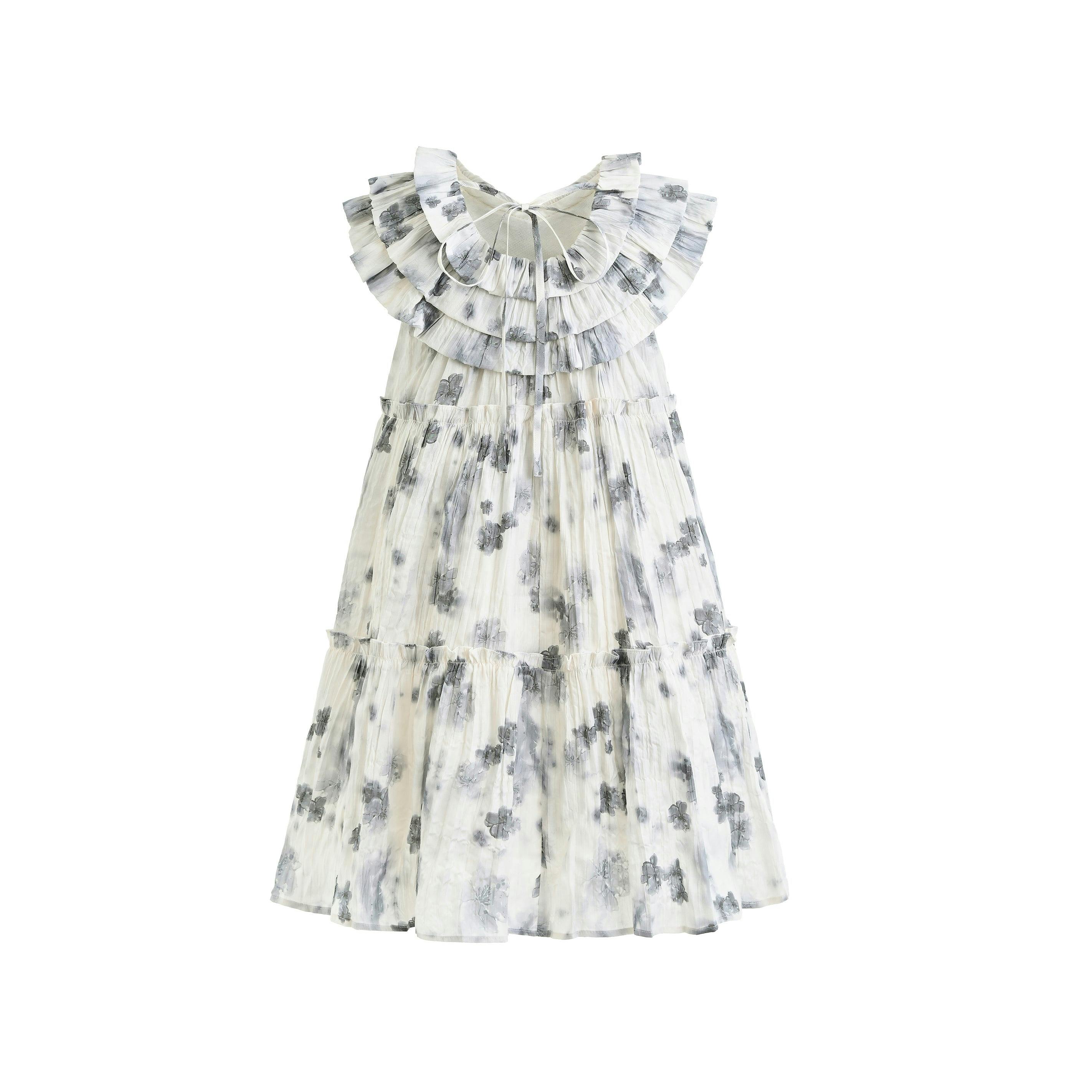 Ivory Floral Short Sleeve Dress