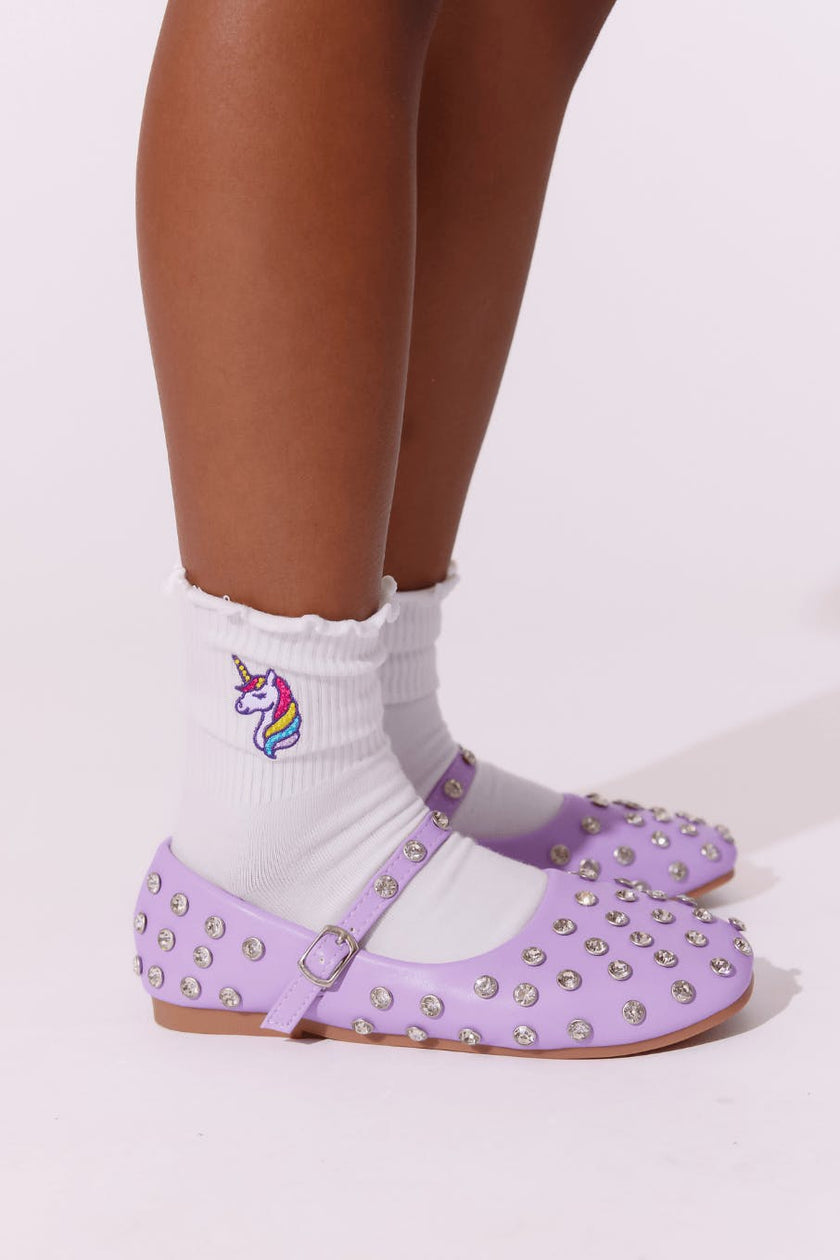 Lavender Studded Ballet Flats