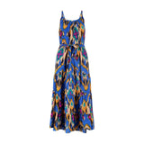Sabine Womens Maxi Dress Fiesta Blue Ikat, blue
