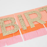 Pink Happy Birthday Fringe Garland Set