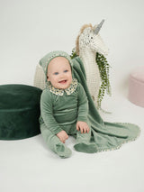 Boy's Velour Floral Peter Pan Collar Top & Pant 2-Piece Set