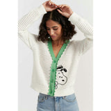 Cotton Snoopy Crochet Peekabo Cardigan