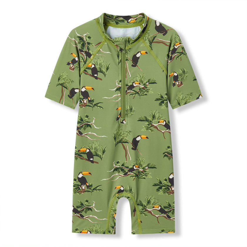 Zipper Shortall Swimsuit