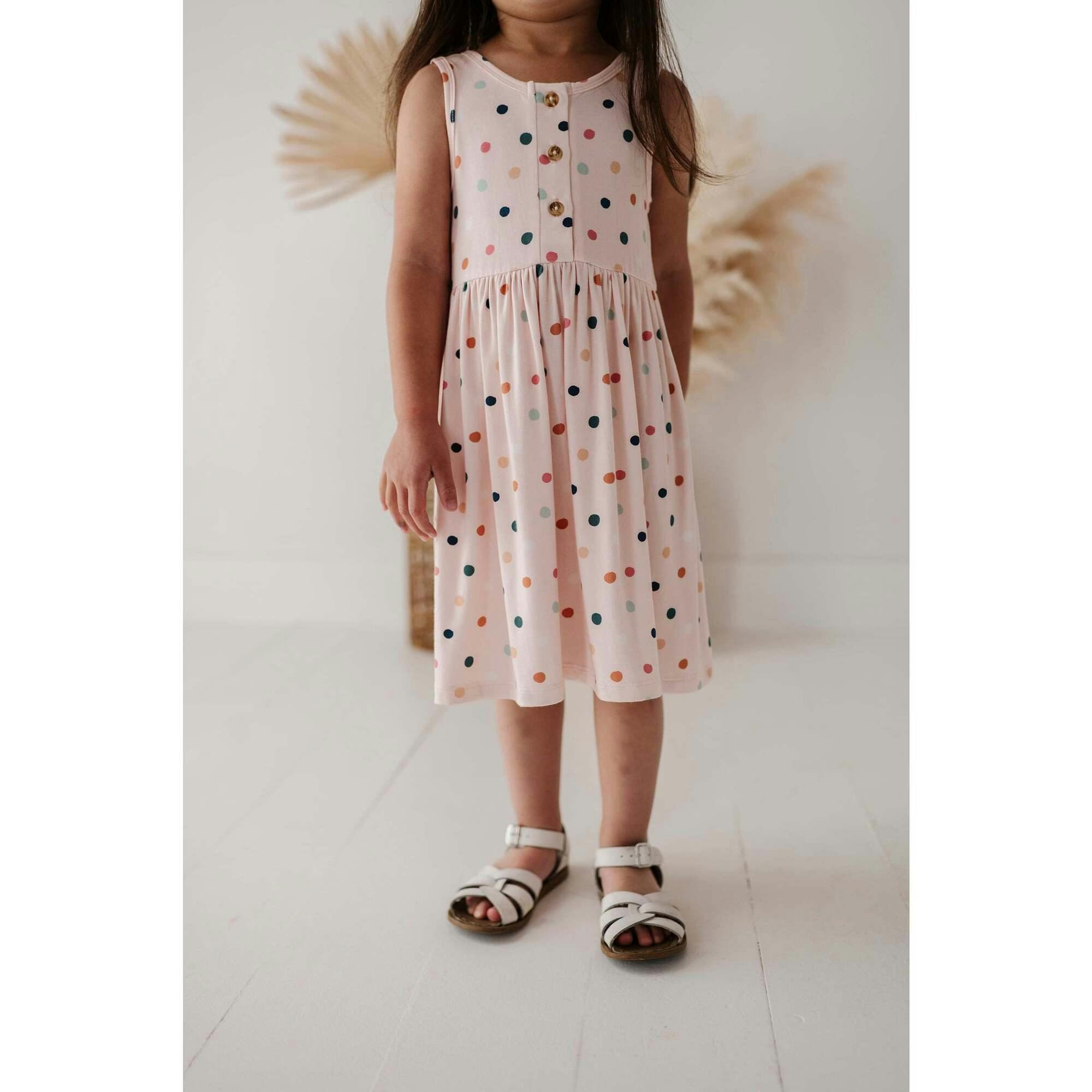 Henley Tank Dress Summer Polka Dots