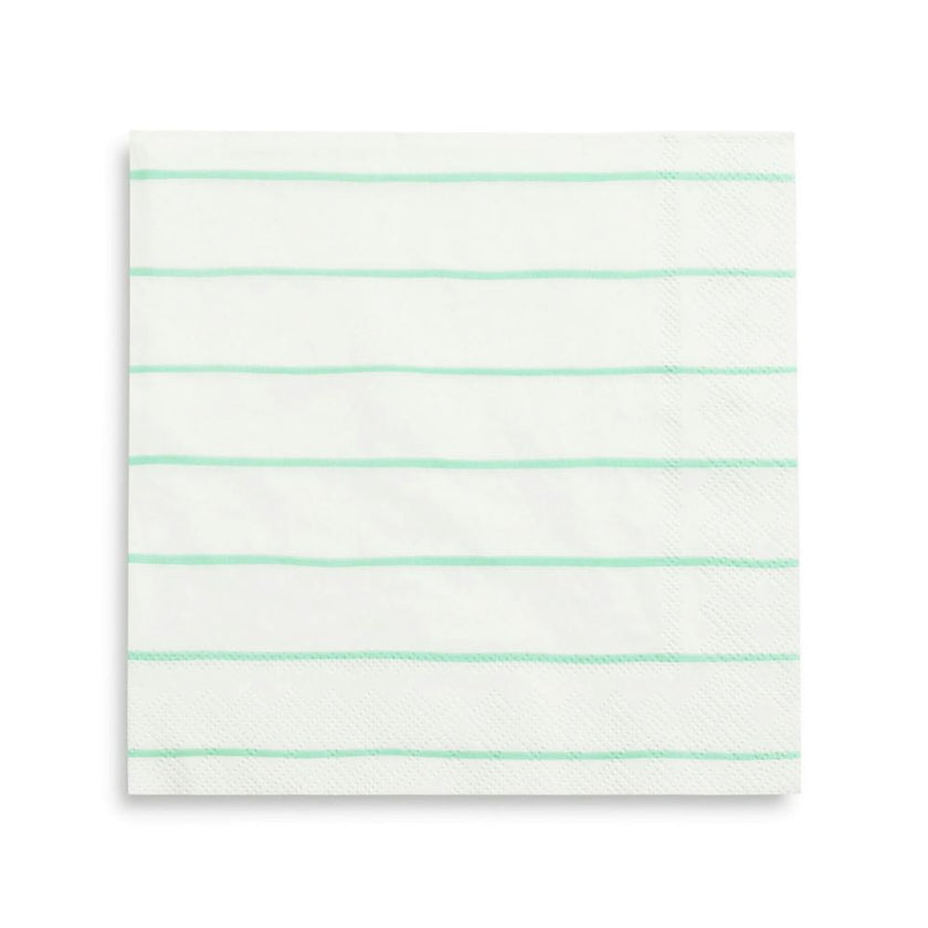 Mint Frenchie Striped Large Napkins