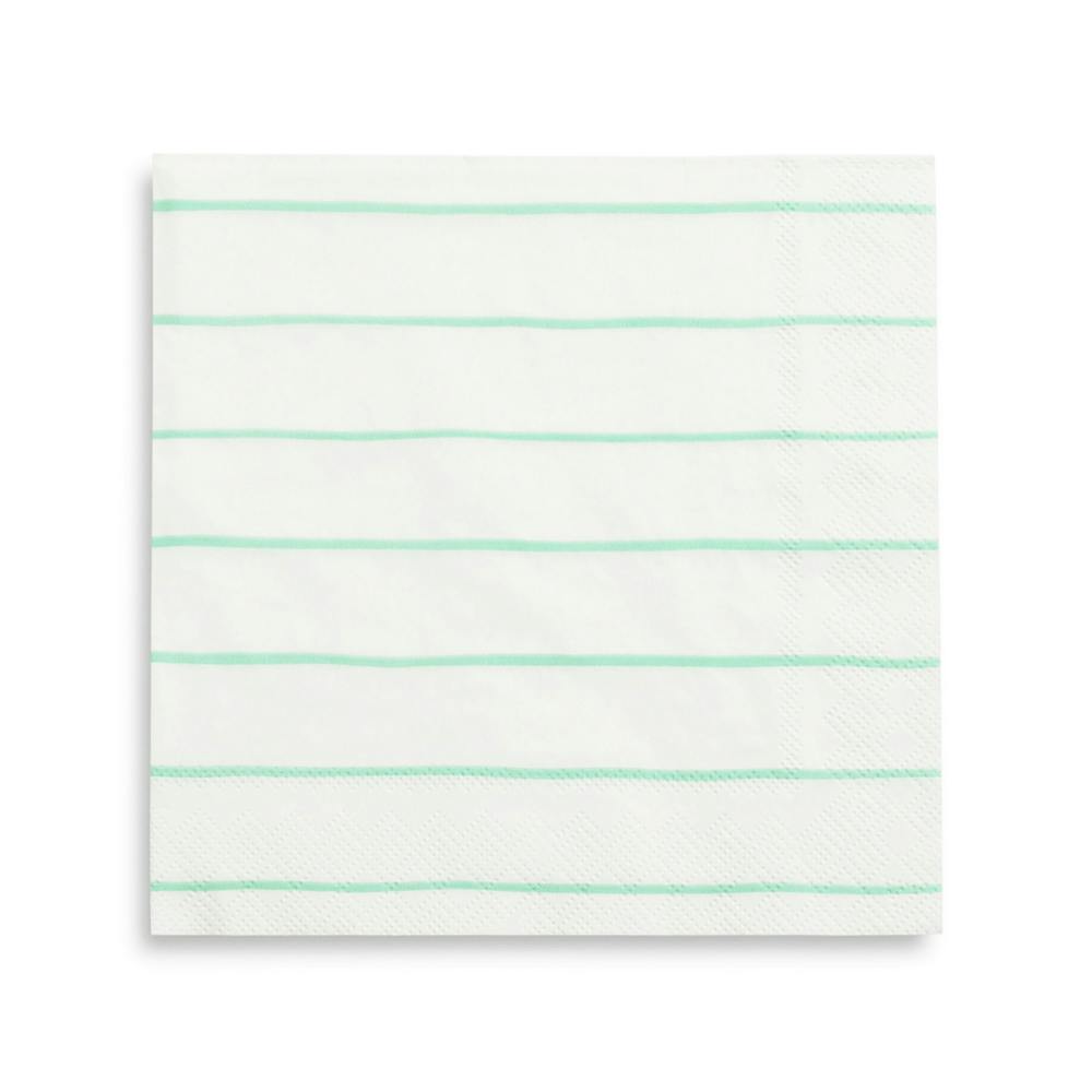 Mint Frenchie Striped Large Napkins