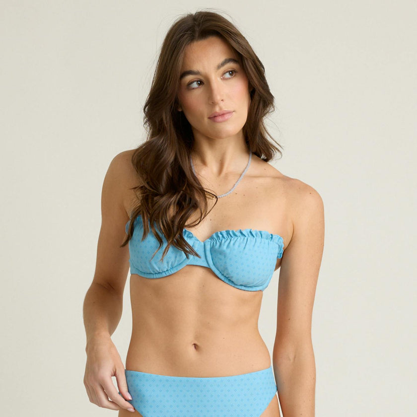 women's le marin dot ruched cup bikini top