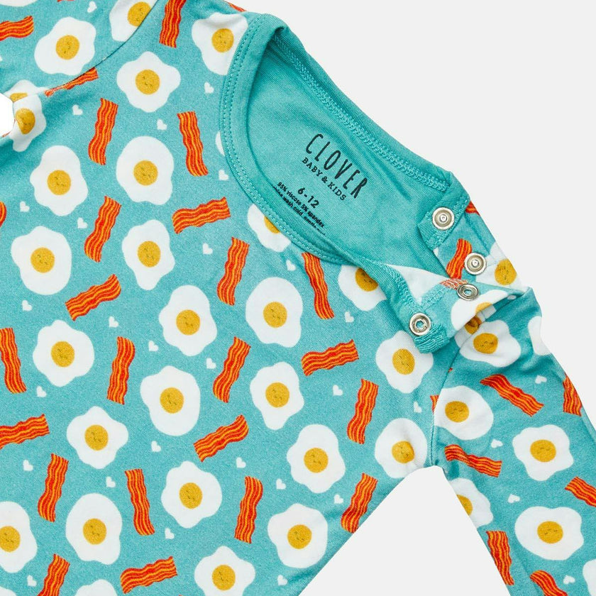 Long Sleeve Pajama Set - Bacon & Eggs Haze