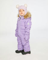 Baby Original One Piece Puffy Snowsuit With Removable Mittens And Boots Violet