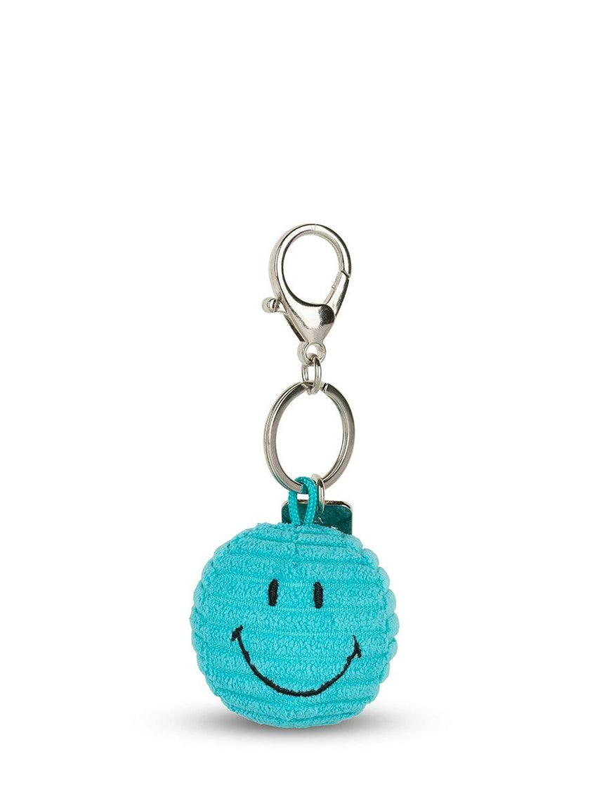 Smiley Keychain ECO Corduroy Teal - 2"