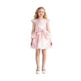 Pink Juliora Puff Sleeve Satin Dress