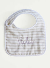 Baby Classic Bib - Sand & White Stripe