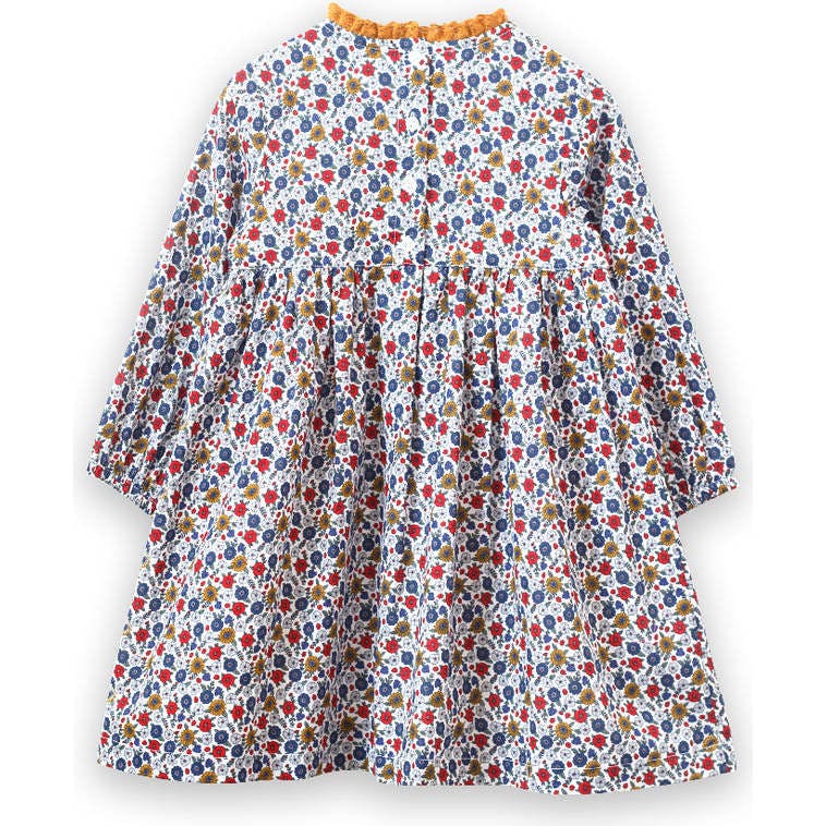 Toddler Long Sleeves Dress with Lace Trim