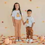 Pumpkin Teddy Bear Patch Short Sleeve T-Shirt