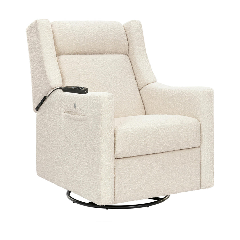 Kiwi Deluxe Power Recliner and Swivel Glider with Heat and Massage in Performance Ivory Boucle