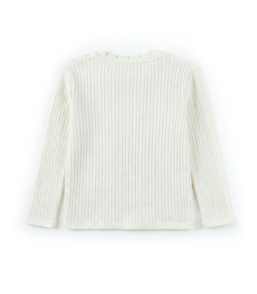 Fiana Baby T-shirt Long Sleeves, Off-White Braid