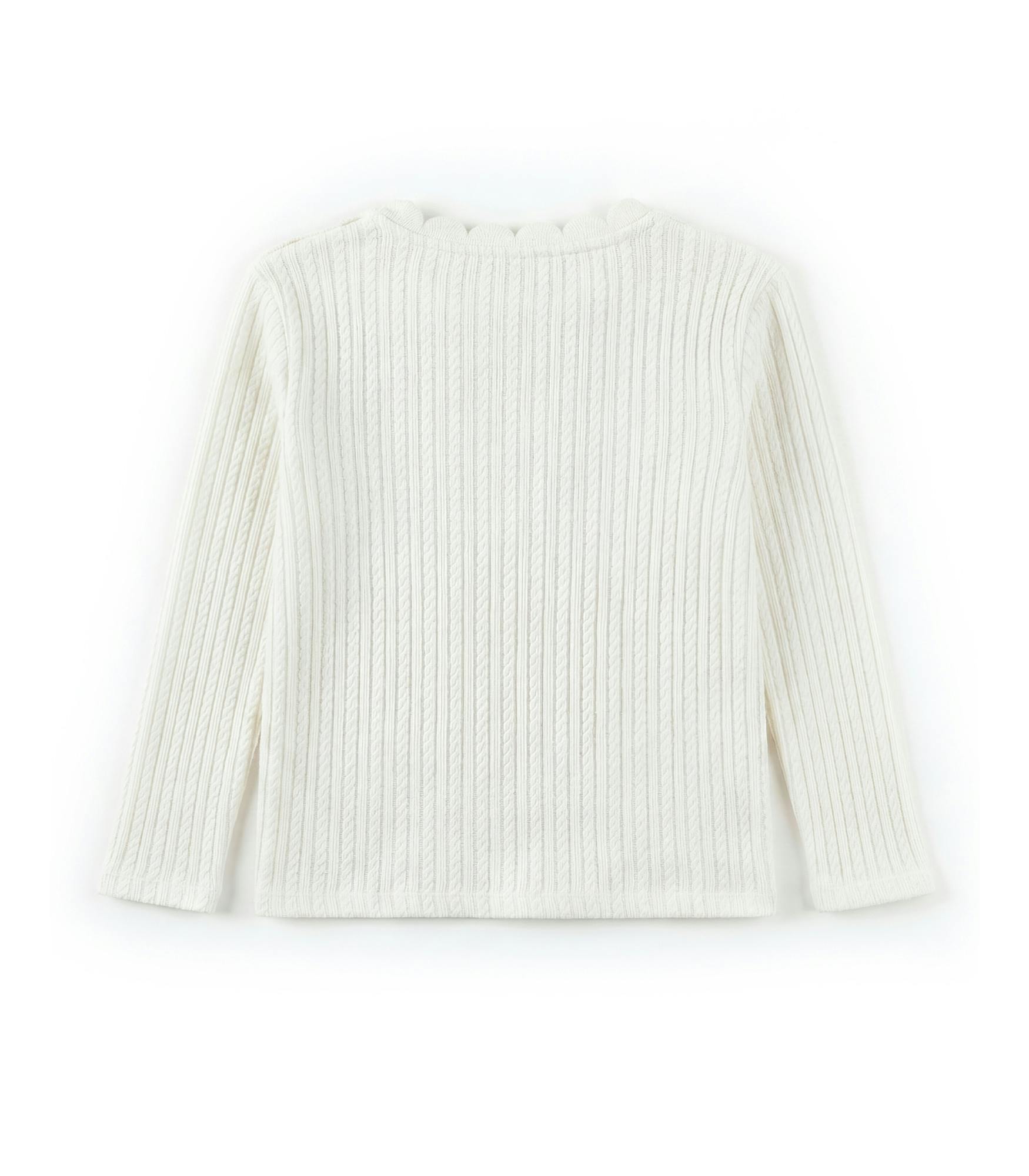 Fiana Baby T-shirt Long Sleeves, Off-White Braid