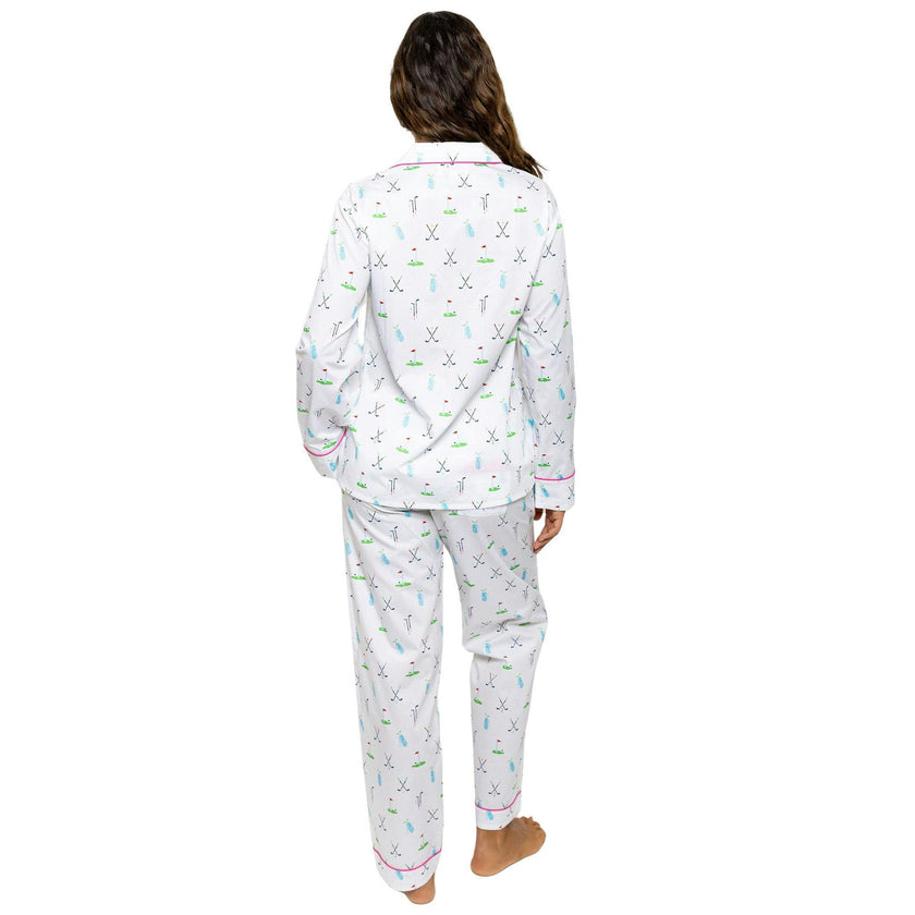 Women's Golf Long PJ Set - Organic Cotton Poplin