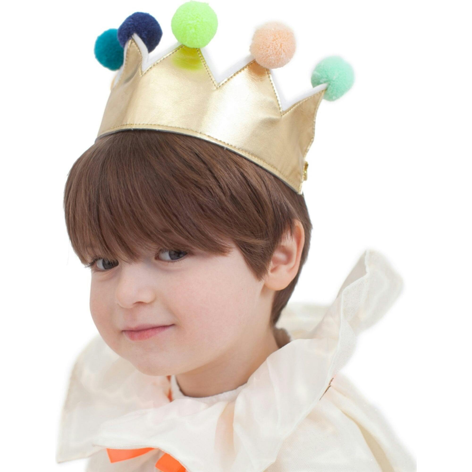 Gold Pompom Crown