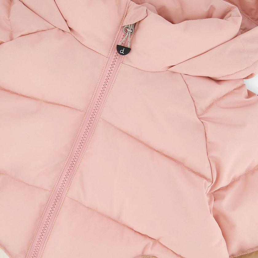 Color-Block Winter Jacket Pale Dusty Pink