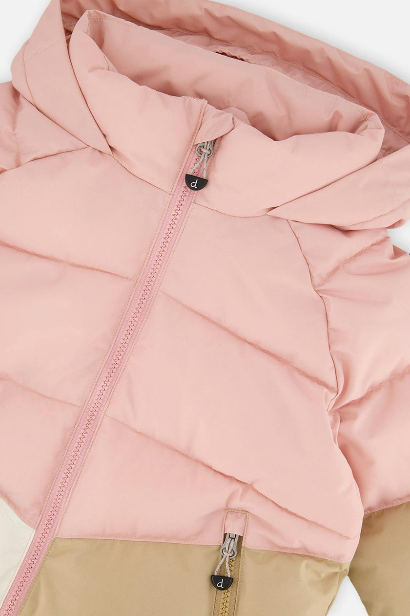 Color-Block Winter Jacket Pale Dusty Pink