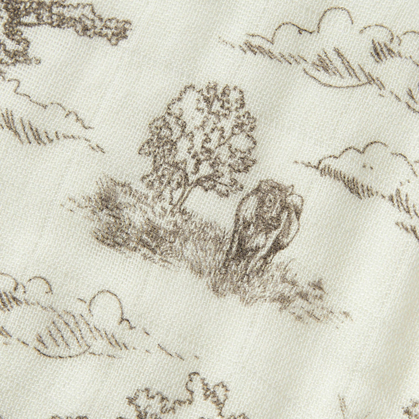 Country Toile Contour Four Layer Burp Cloth