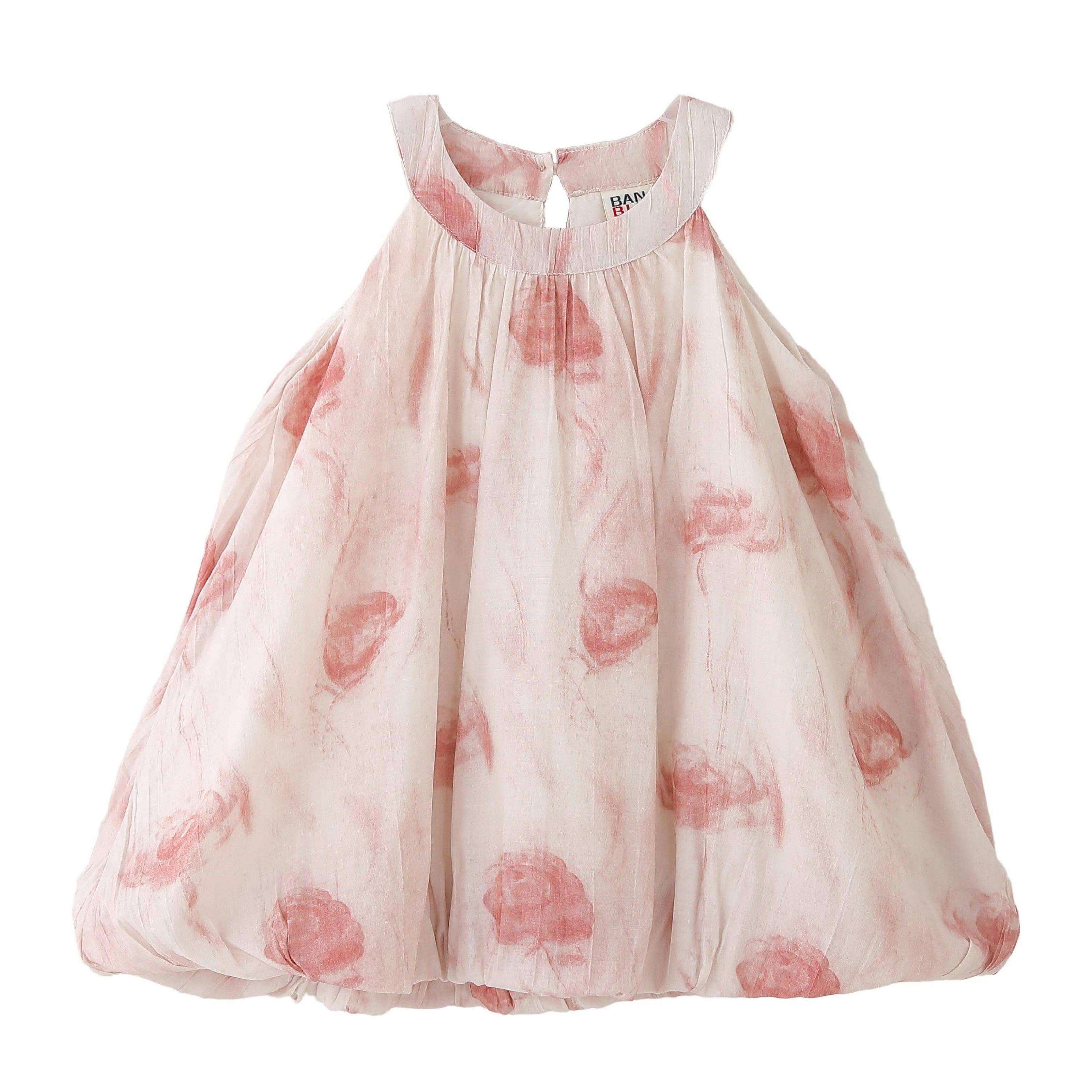 Pink Floral Balloon Dress