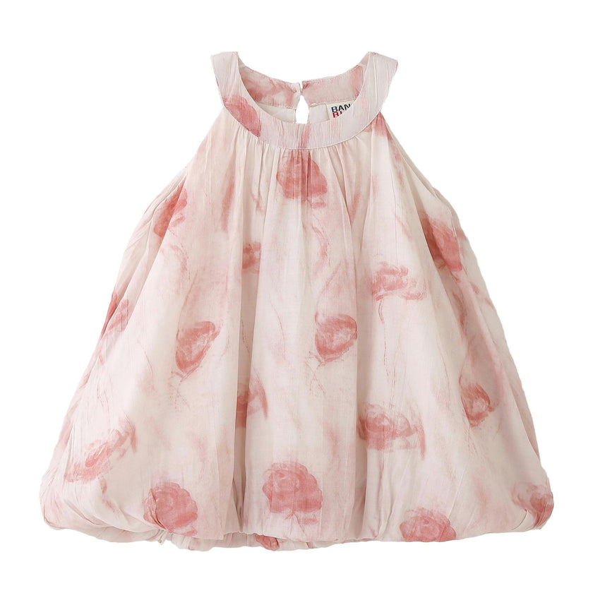 Pink Floral Balloon Dress