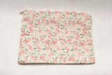 Peach Blossom Timeless Floral Ruffle Zipper Pouch