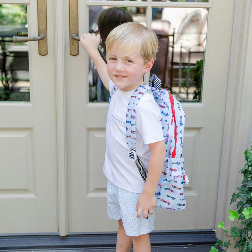 Hudson Boys' Short Set - School Plaid Blue