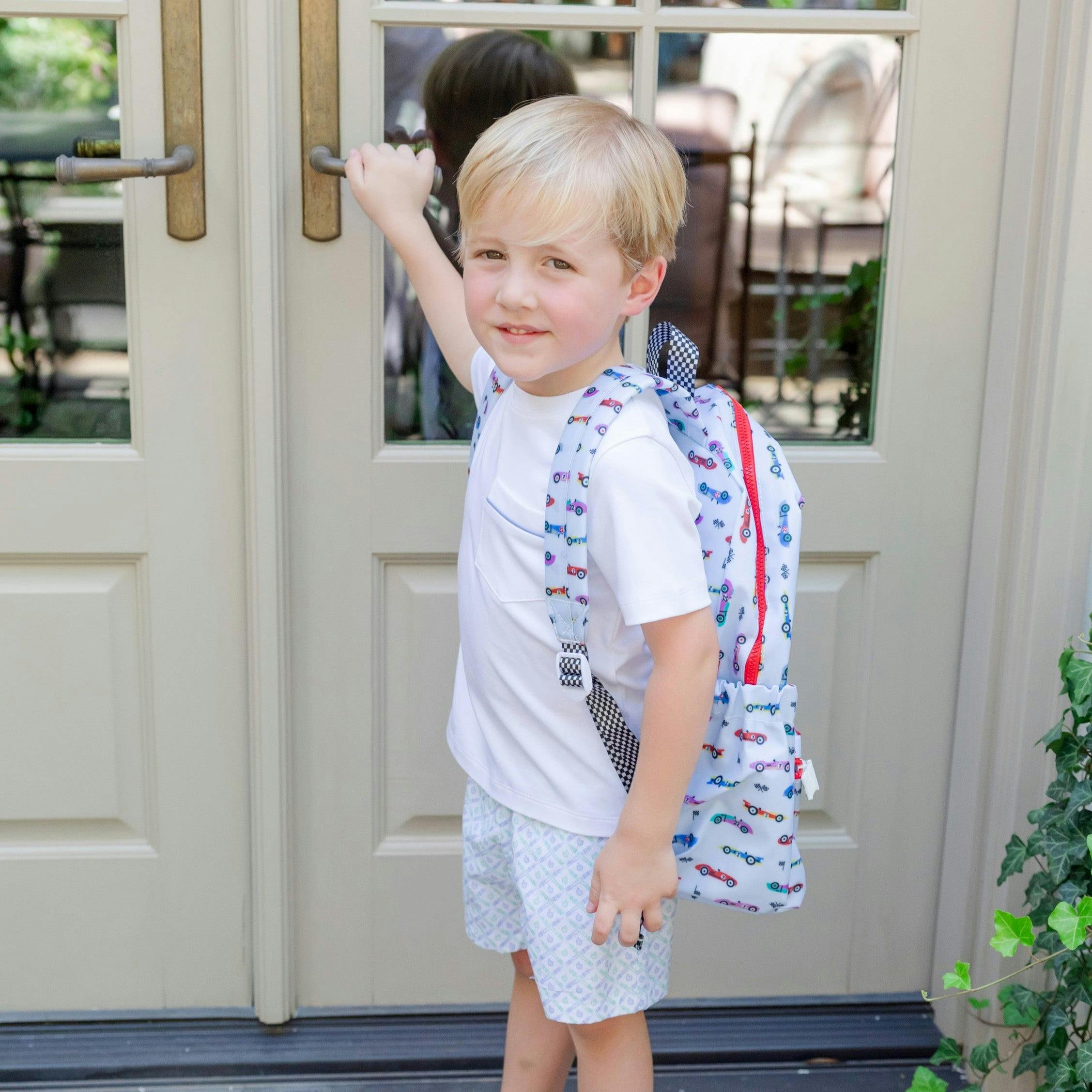 Hudson Boys' Short Set - School Plaid Blue