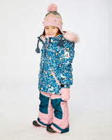 Two Piece Discover Snowsuit Blue And Pink Unicorn Print