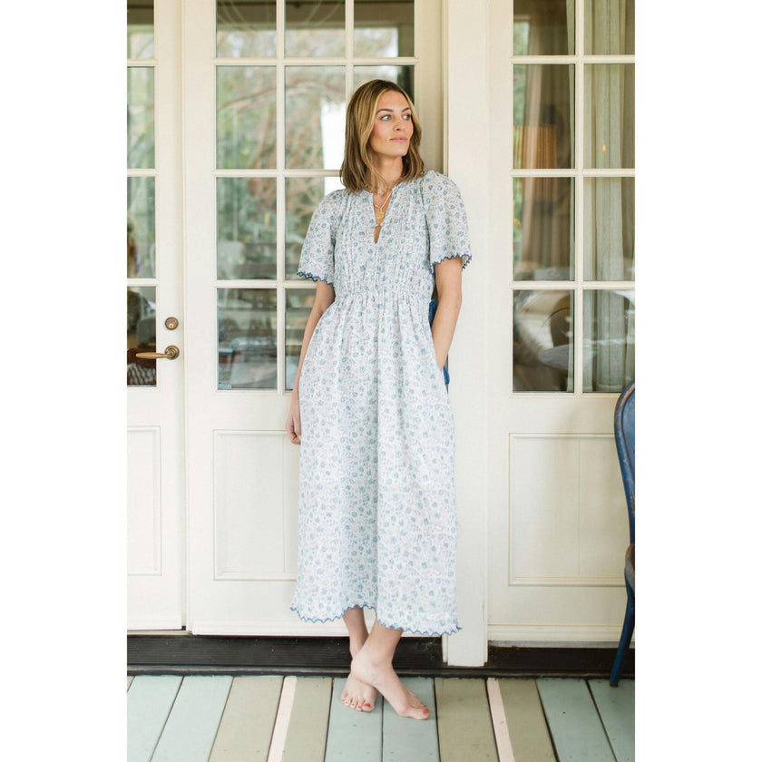 Lindsay Dress in Floral Blues
