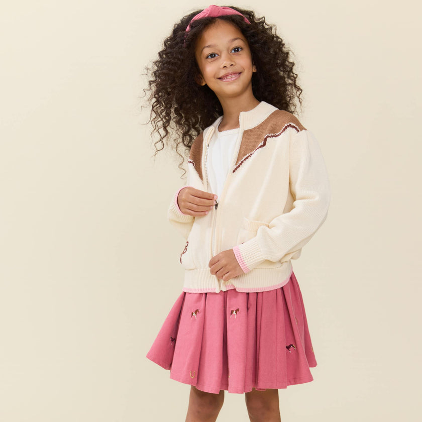 Girls Gianna Skirt - Horse Embroidery